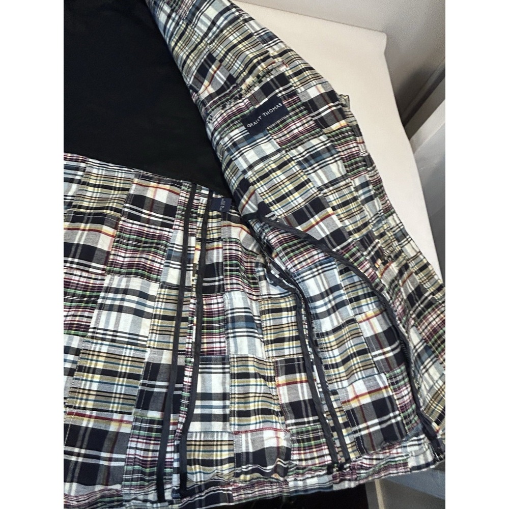 Grant Thomas XL Patchwork Madras Plaid Cotton Blazer Sport Coat Jacket Preppy - Picture 11 of 11